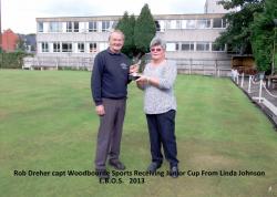 Rob Dreher, Woodbourne Captain receives the Junior Cup