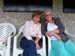 Mrs F & Mrs B enjoy a chin wag at the Beeches.